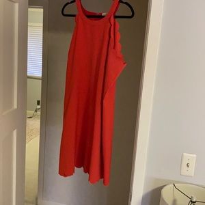 Coral scalloped dress